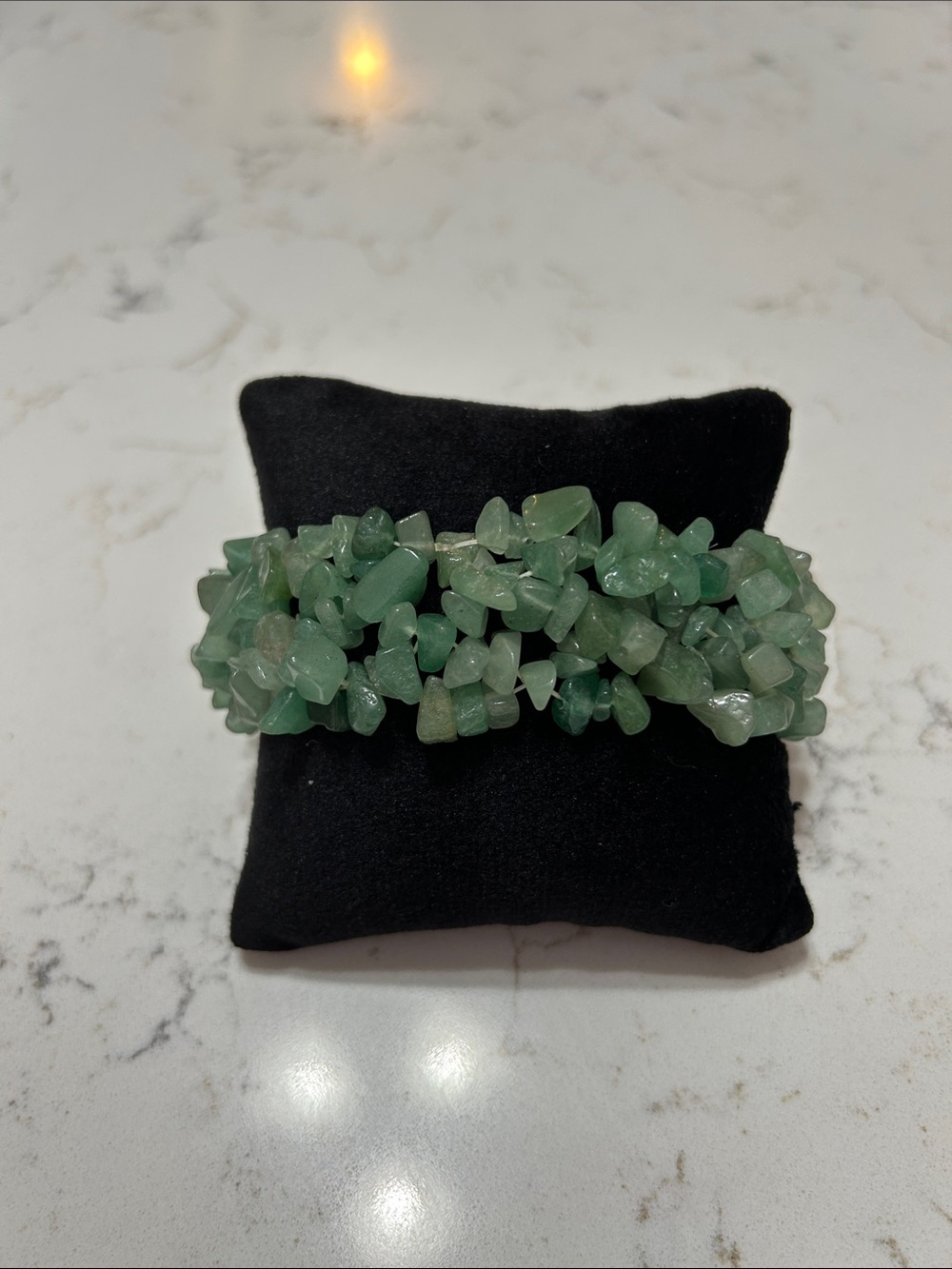 Green Chip Stone Stretch Bracelet - Brand Unbranded